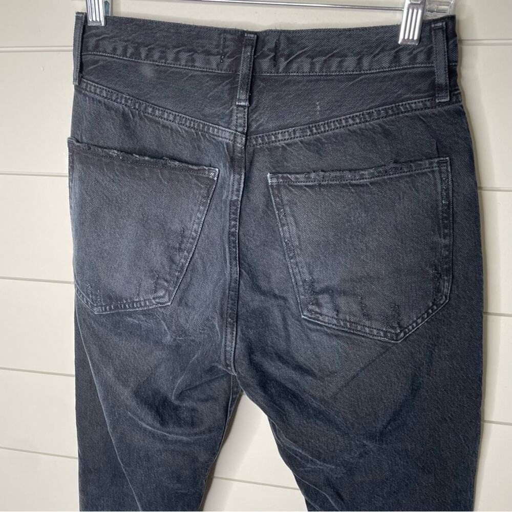 AGOLDE Jamie Classic High Rise Distressed Button Fly Jeans Black Plume Size 25 - Picture 7 of 10